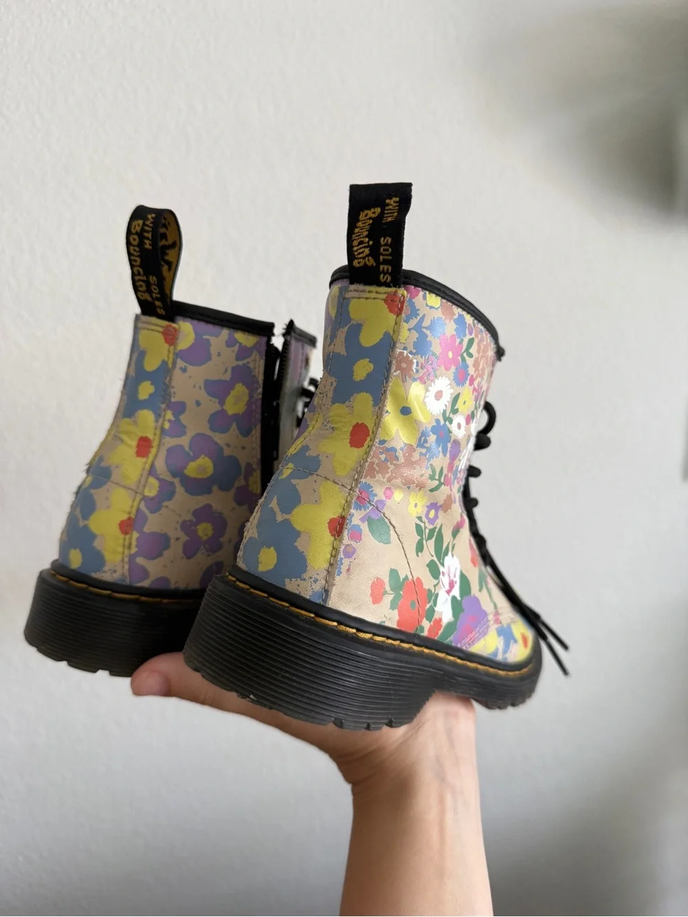 Girls floral doc martens